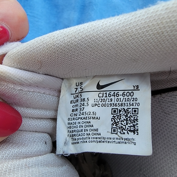 NIKE Air Force ones Pink Iridescent Swoosh Womens size Size 7.5 - Picture 9 of 14